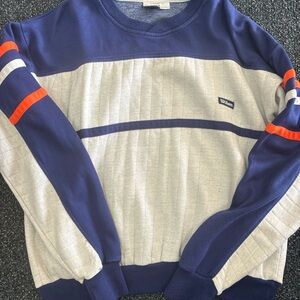Vintage Wilson Sweatshirt Mens L Blue Color Block Y2k Pullover Boxy Fit Skater